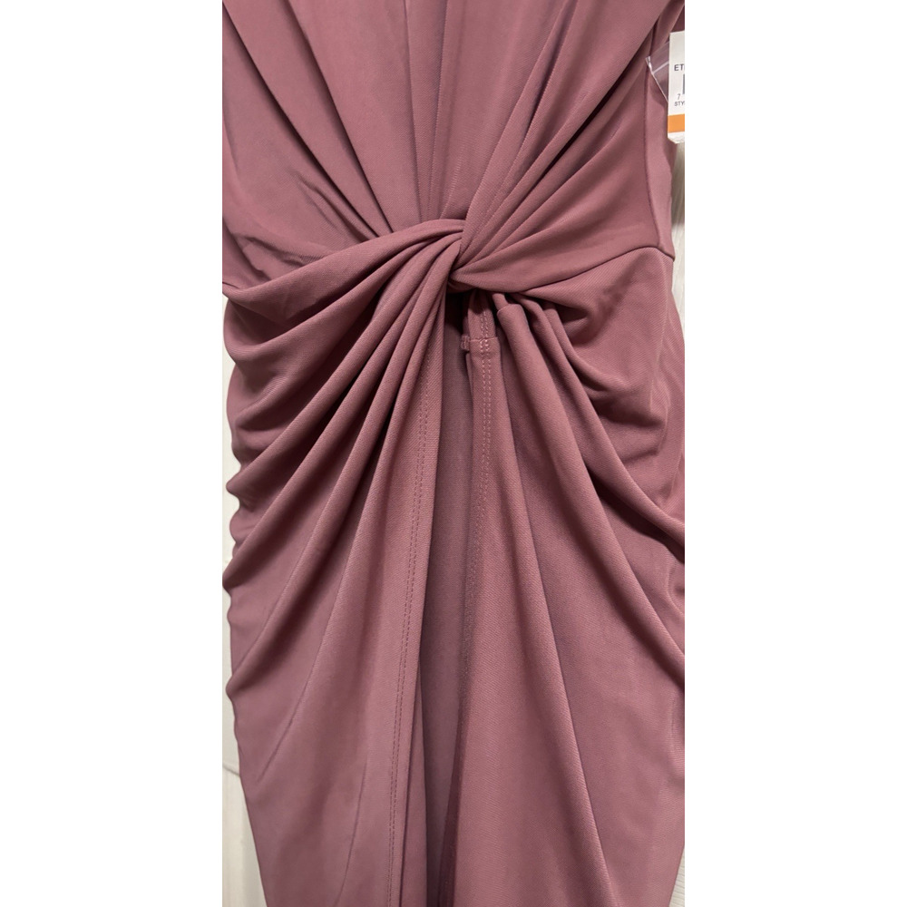 Bar III Womens Ruched Side Sheath Dress Mauve Sleeveless Mock Neck Medium New - Picture 4 of 9